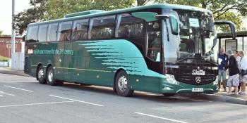 A Mercedes-Benz Tourismo in Skills of Nottingham livery