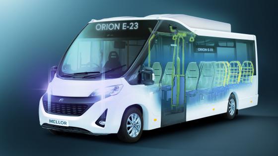 Press imagery of Mellor's Orion E23 electric